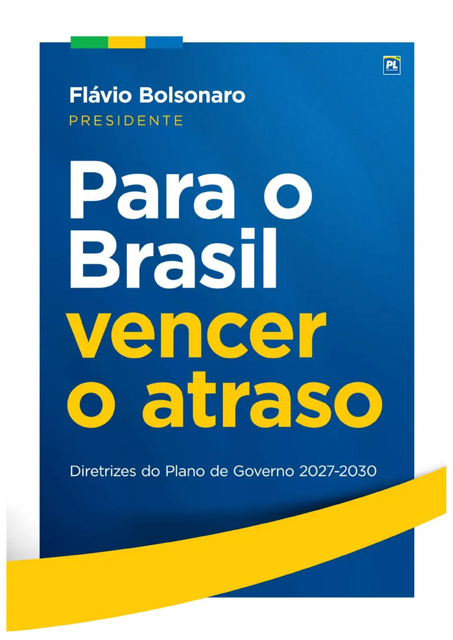 Capa das Diretrizes do Plano de Governo 2027–2030 — Flávio Bolsonaro, Flávio Bolsonaro 22, Flávio Bolsonaro presidente, Plano de Governo Flávio Bolsonaro, Flávio Bolsonaro vice, Alfredo Gaspar vice
